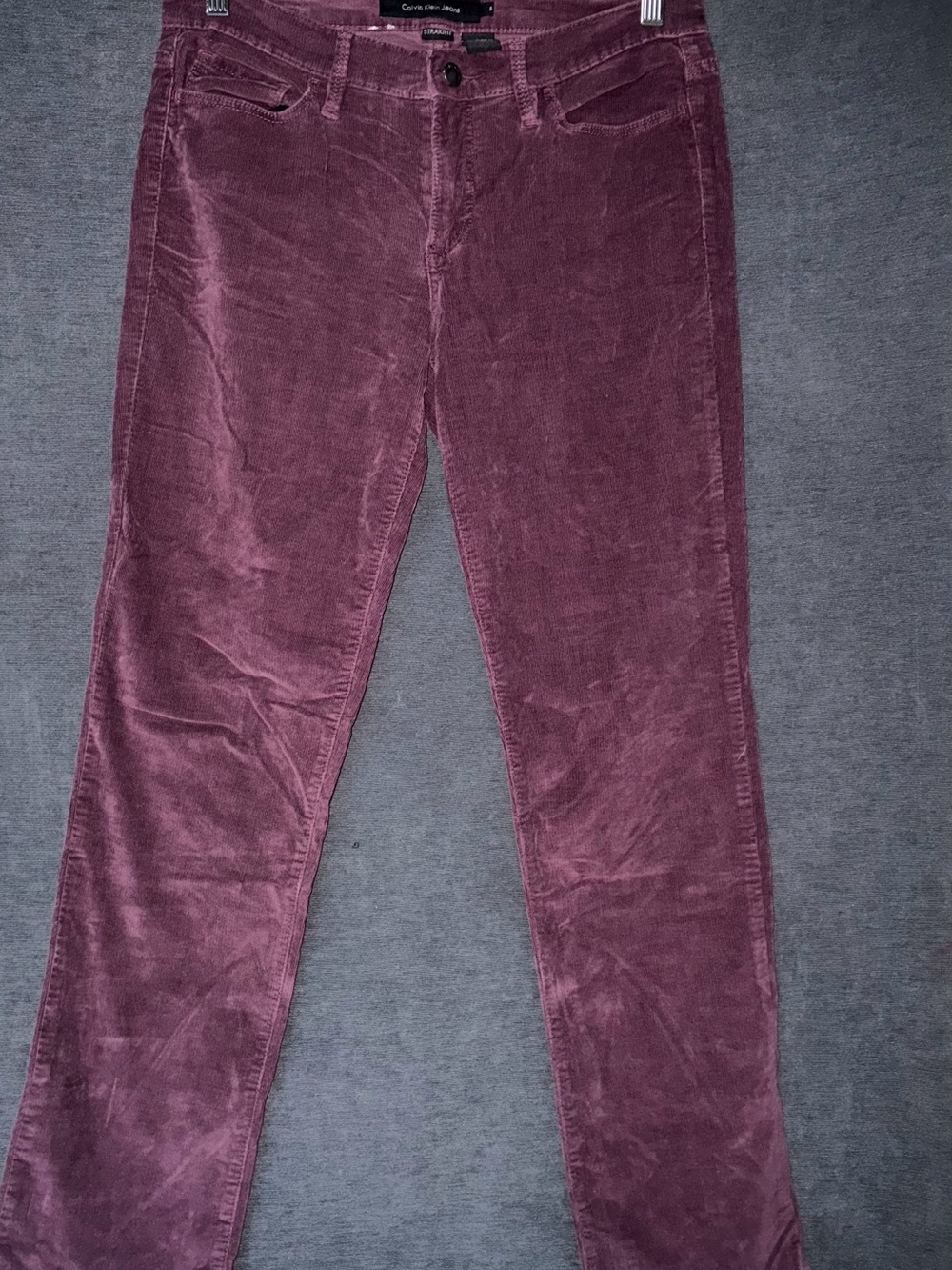 Lot of 2 pairs:Calvin Klein purple and Gap cords in light blue